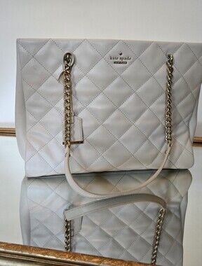 Leather Kate Spade Medium Sized Off White Handbag